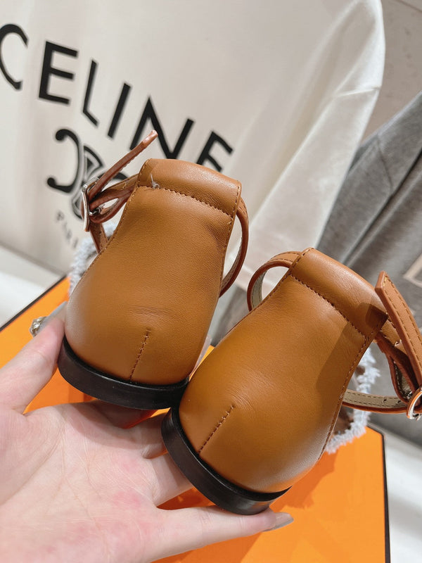 SANDALO SANTORINI IN PELLE DI AGNELLO NERO CHIARO