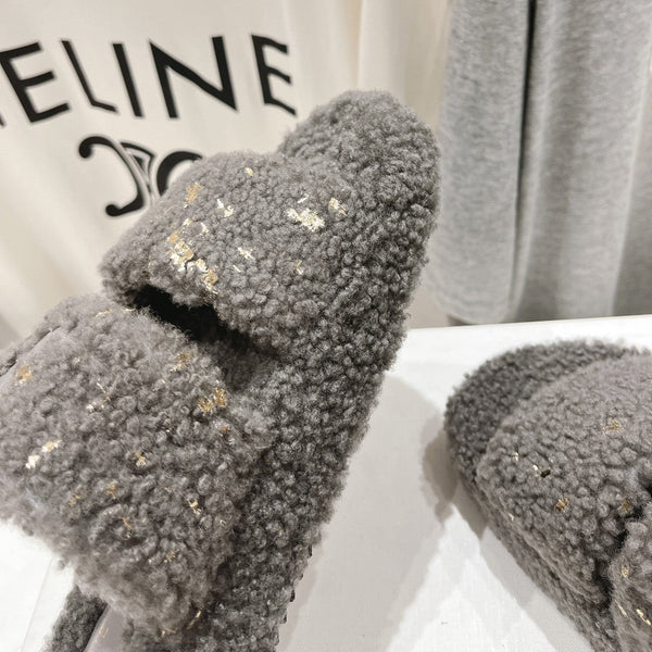 DAD SANDALS FOSSIL GRAY PURE SHEEP WOOL