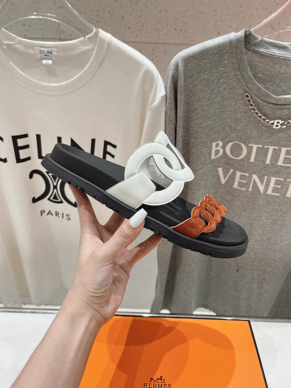 EXTRA SANDAL BLACK MIX WHITE MIX SYRUP CALFSKIN