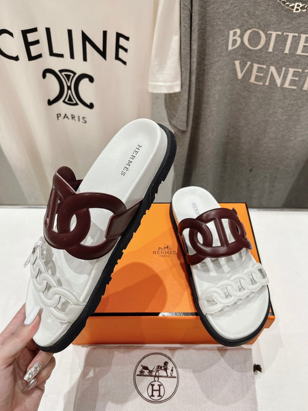 EXTRA SANDAL WHITE MIX BROWN CALFSKIN