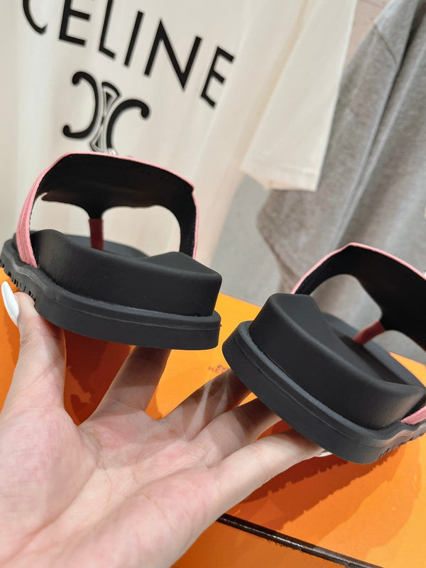 SANDALO EMPIRE NERO ROSA SCAMOSCIATO