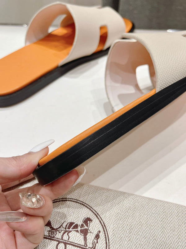 SANDALO IZMIR BIANCO CREMA MIX PELLE DI AGNELLO ARANCIONE CHIARO