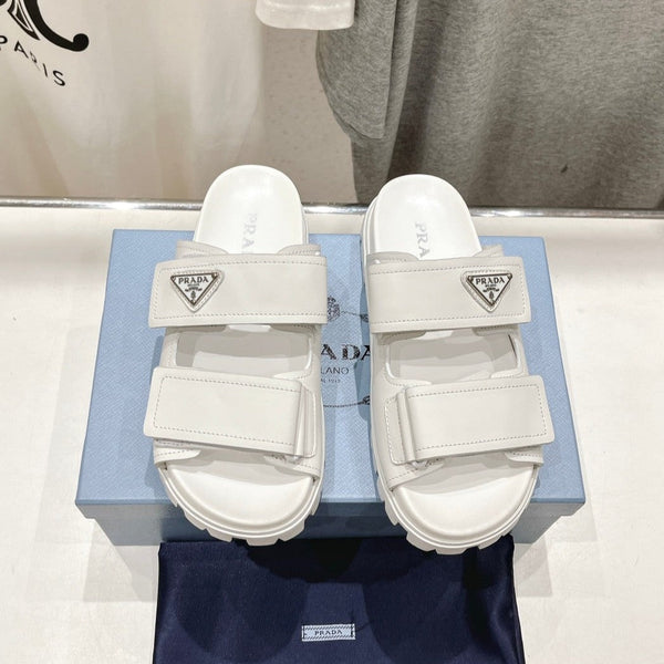 SANDALI CON CINTURINO PRA IN PELLE DI VITELLO BIANCA