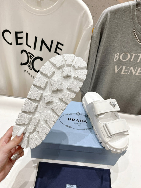 SANDALI CON CINTURINO PRA IN PELLE DI VITELLO BIANCA