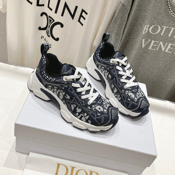 CD Vibe Sneaker Charcoal Blue Polyester Mesh Fabric And Cowhide