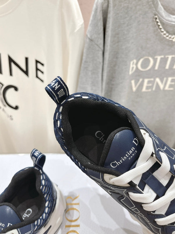 CD Vibe Sneaker Charcoal Blue Polyester Mesh Fabric And Cowhide