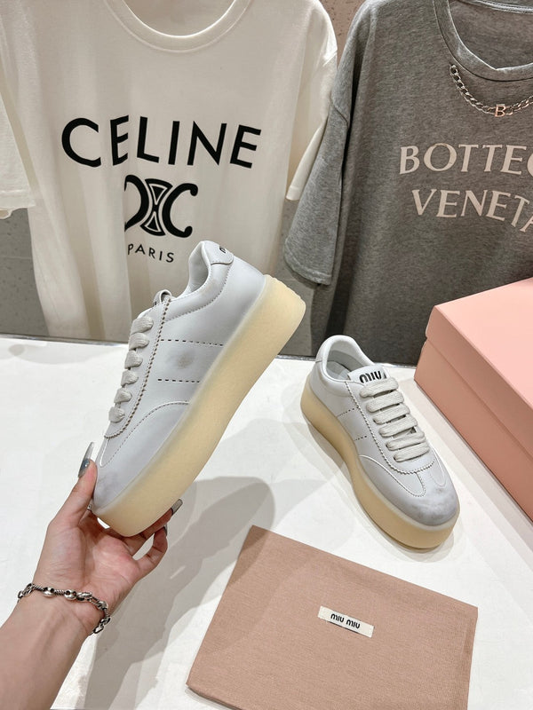 Miu Sneakers Retro White Cowhide