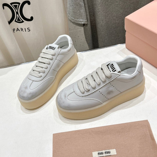 Miu Sneakers Retro White Cowhide