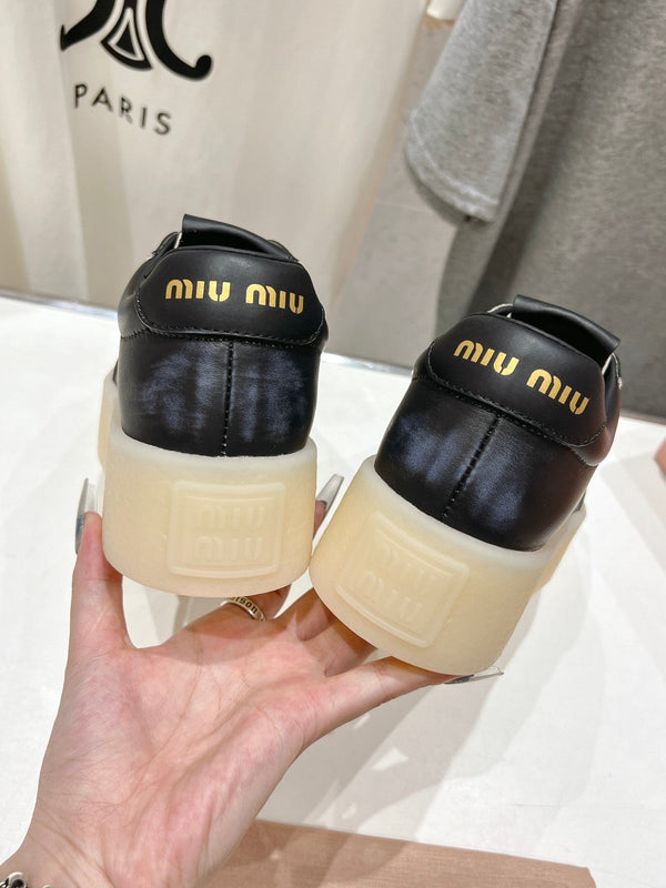 Miu Sneakers Black Cowhide
