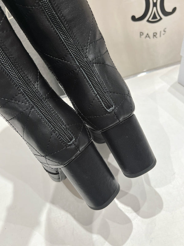 CD High Boots 85mm Black Lambskin