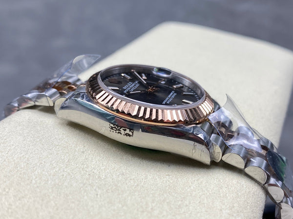 Datejust 31mm Pink Gold Steel Dark Grey Dial