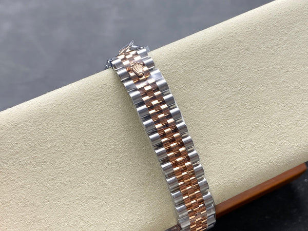 Datejust 31mm Pink Gold Steel Diamond Bezel Pink Dial