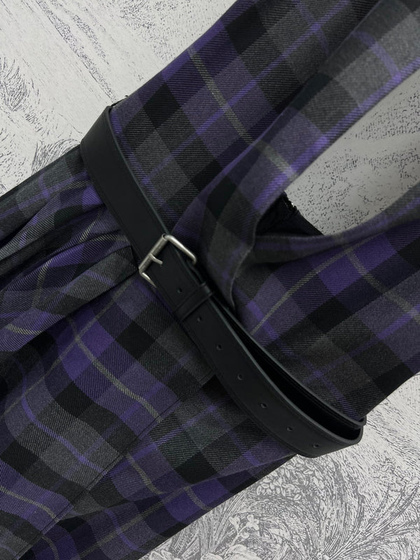 CD 25 Halter-neck Backless Dress Purple Black Wool Fabric