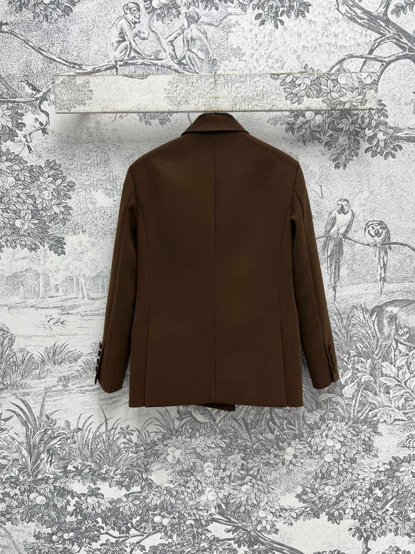 Giacca da abito YSL 25 in lana e cotone marrone