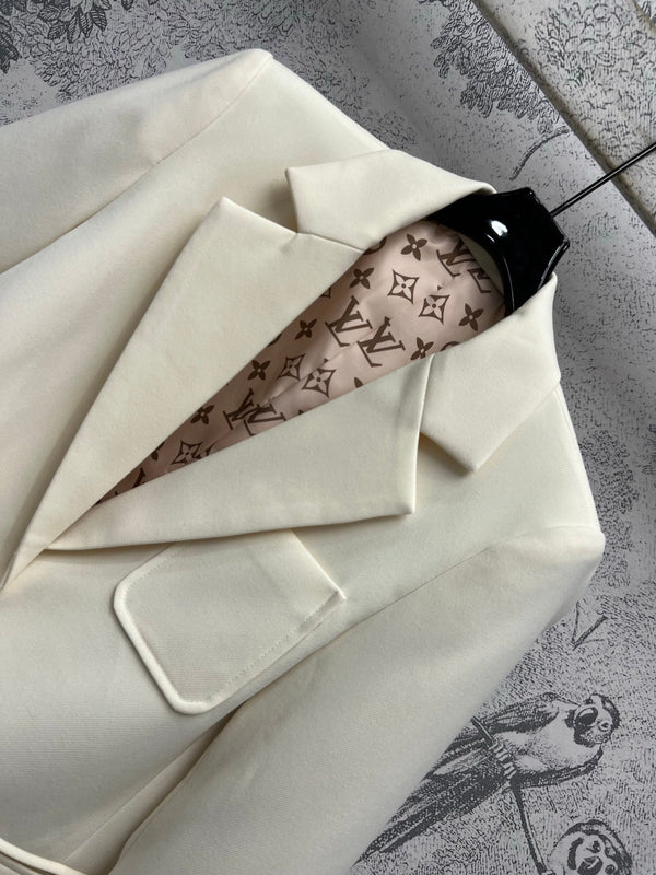 LV 25 Flower Vest White Polyamide Wool