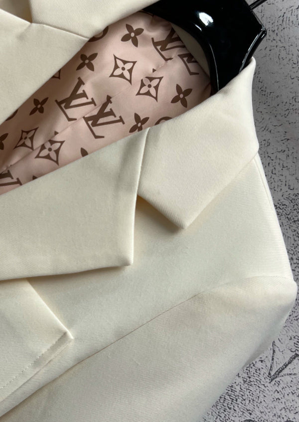 LV 25 Flower Vest White Polyamide Wool