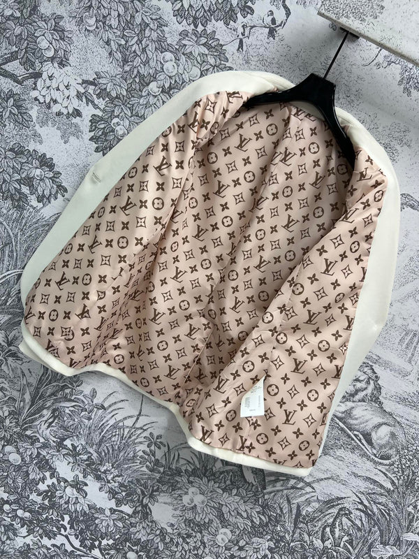 LV 25 Flower Vest White Polyamide Wool