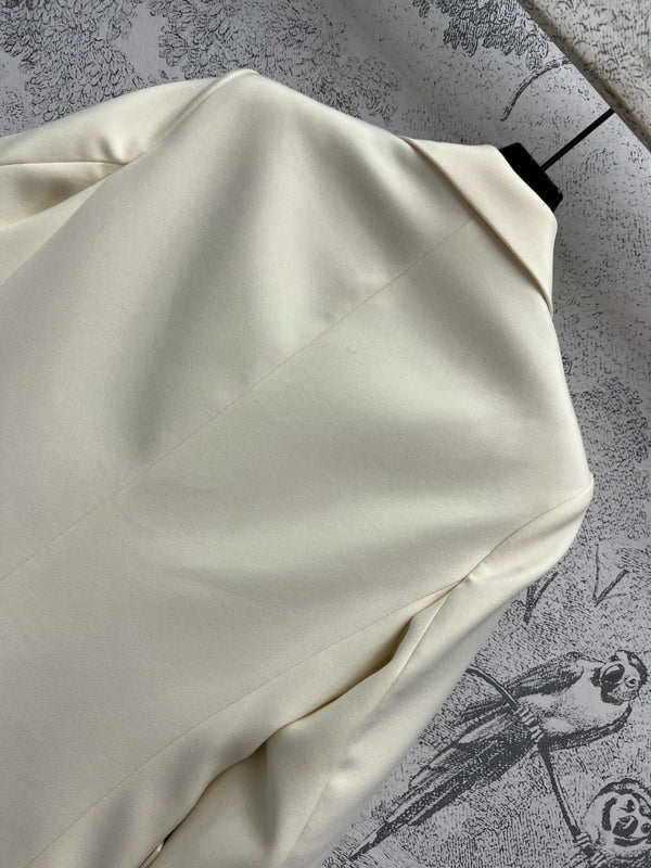 LV 25 Flower Vest White Polyamide Wool