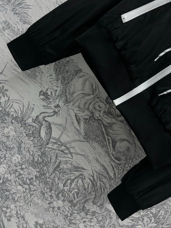 Prada 25 Hooded Triangle Logo Jacket Black Polyester