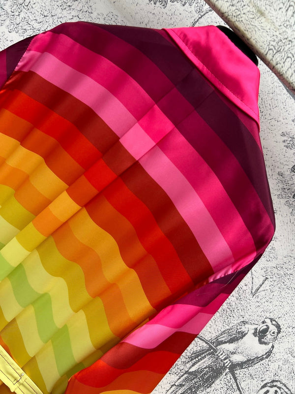 CD 25 Rainbow Stripes Shirt Dress Multicolor Polyester