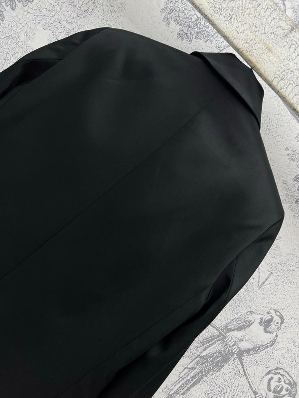 Giacca doppiopetto YSL 25 in cotone e poliestere nero