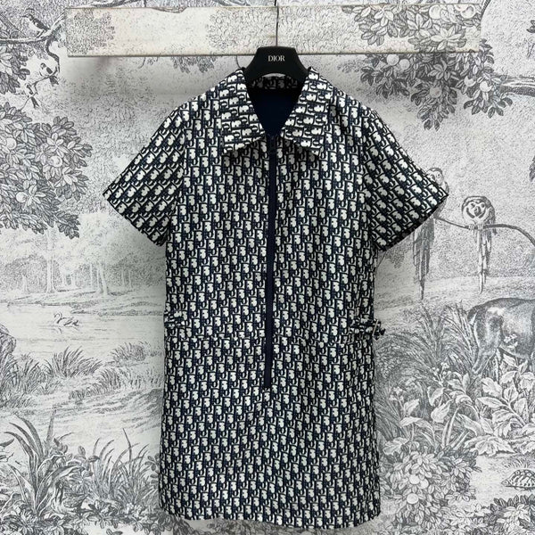 CD 25 Abito a maniche corte in poliestere nero beige