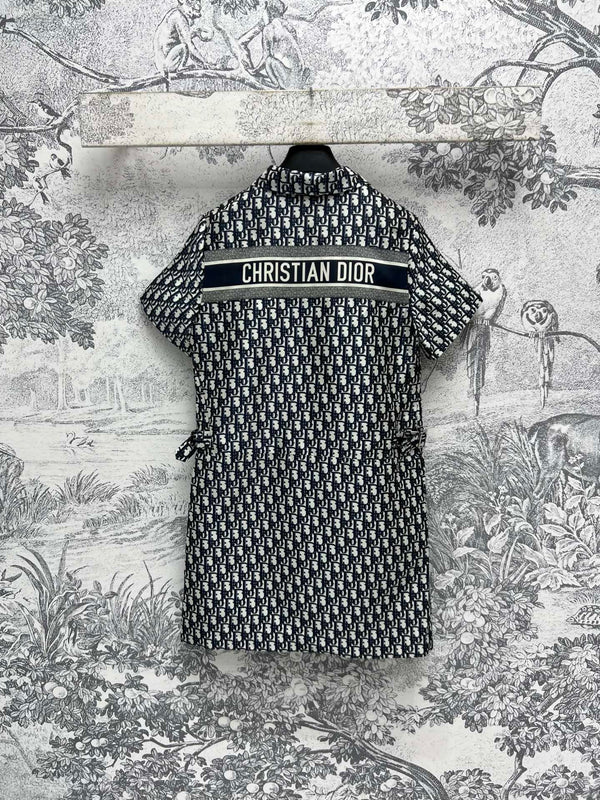 CD 25 Abito a maniche corte in poliestere nero beige