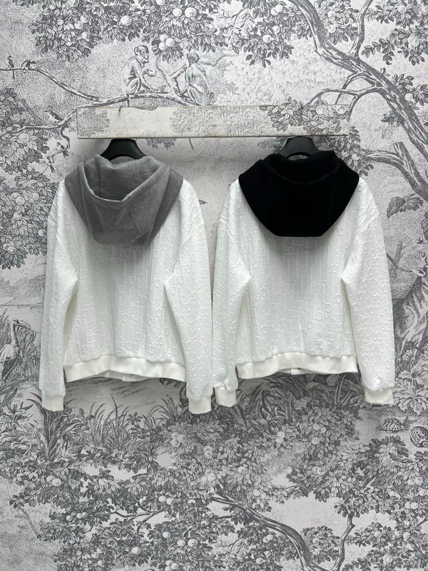 CD 25 Embossed Hoodie Jacket Polyester