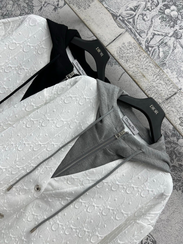 CD 25 Embossed Hoodie Jacket Polyester