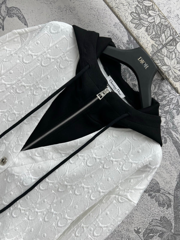 CD 25 Embossed Hoodie Jacket Polyester