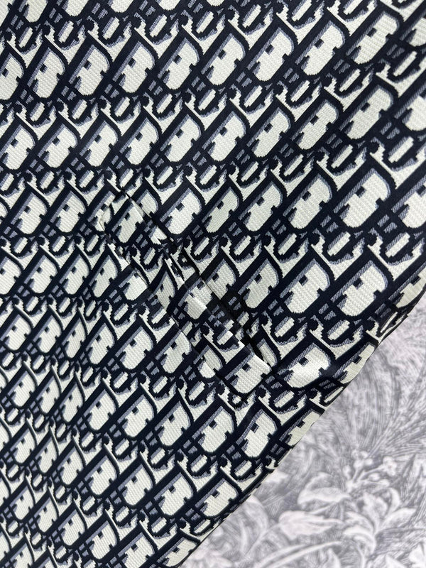 CD 25 Short-sleeved Dress Black White Cotton