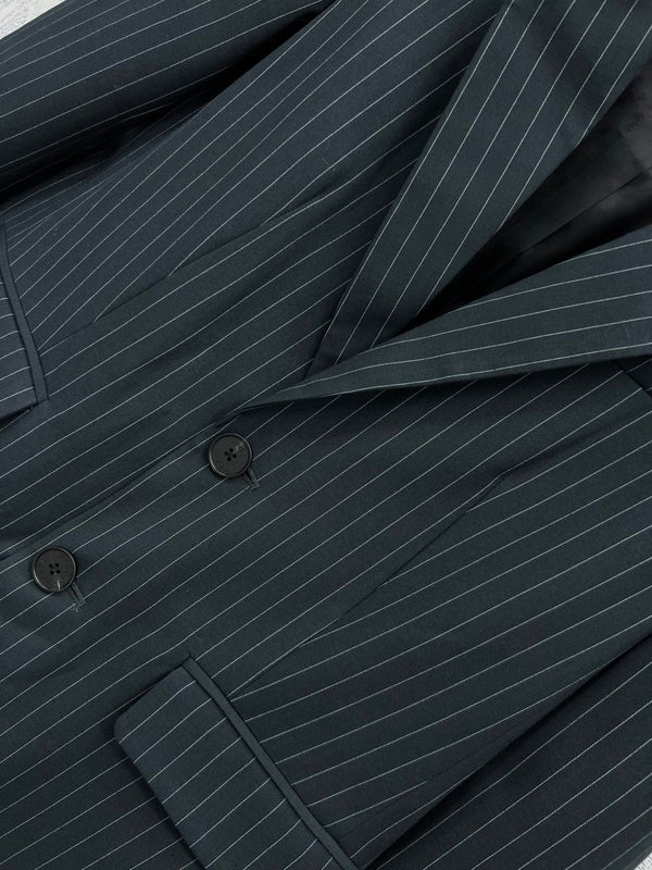Prada 25 Striped Suit Jacket Black cotton