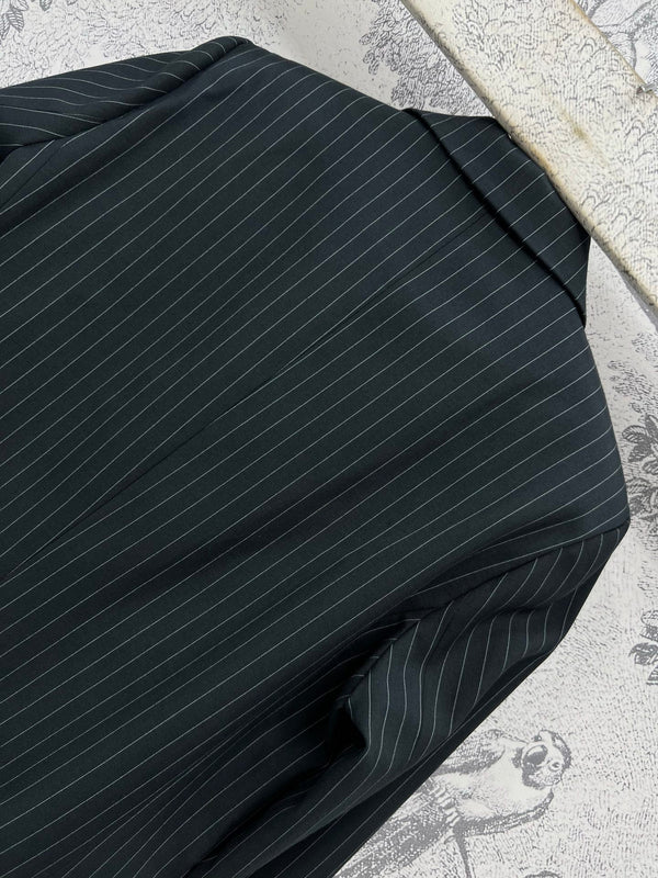 Prada 25 Striped Suit Jacket Black cotton