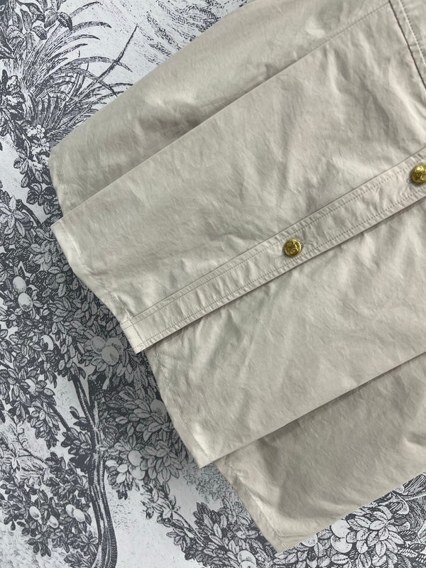 Celine 25 Short-sleeved Shirt Dress Beige Cotton