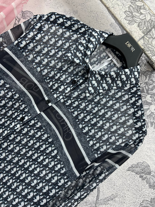 CD 25 See-through Shirt Black and Pink Polyester