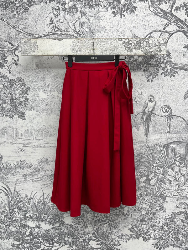 CD 25 Bow Skirt Red Cotton Polyester