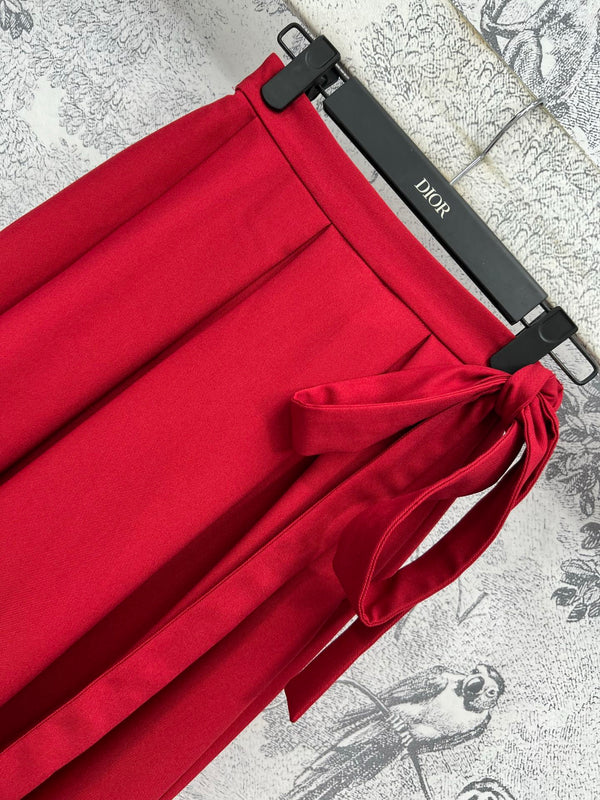 CD 25 Bow Skirt Red Cotton Polyester