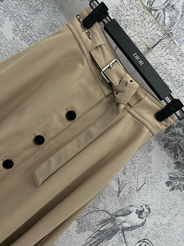 CD 25 Belt Skirt Khaki Polyester