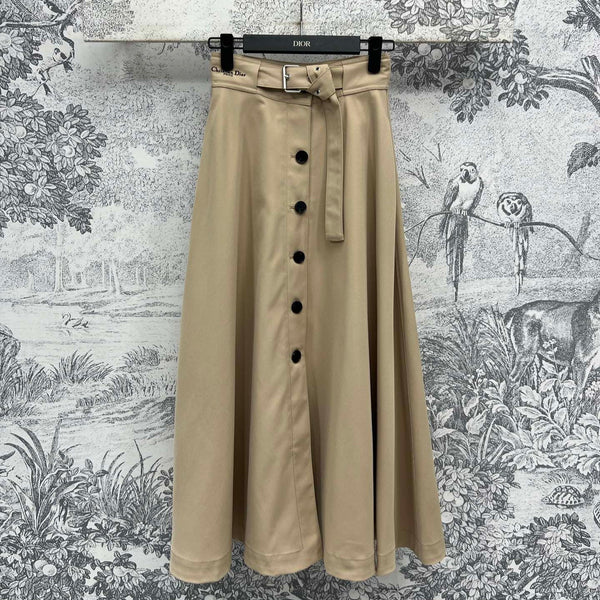 CD 25 Belt Skirt Khaki Polyester