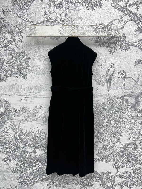 CD 25 Velvet Sleeveless Dress Black Polyester