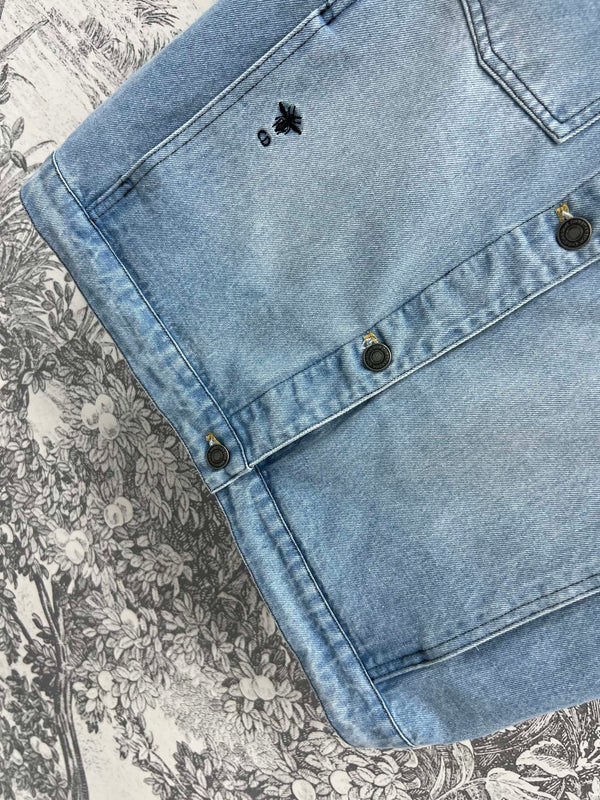 CD 25 Short-sleeved Denim Shirt Light Blue Cotton