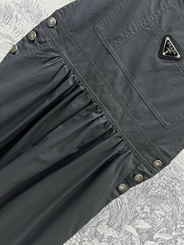 Prada 25 Suspender Dress Gray Cotton