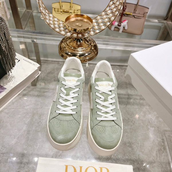 cd star sneaker white calfskin light green suede