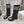 CD D-Major Boot Black Mix White Calfskin And Tweed Fabric