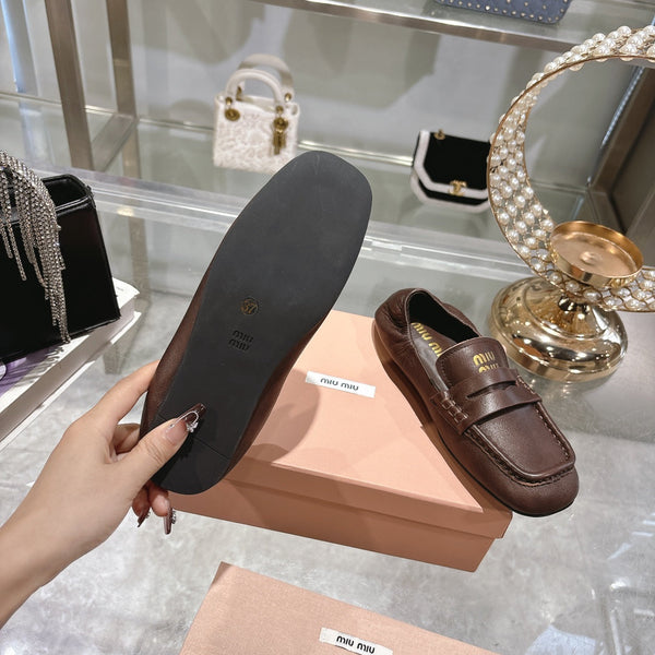 Miu Miu 25 Loafer Chocolate Brown Cowhide 175908