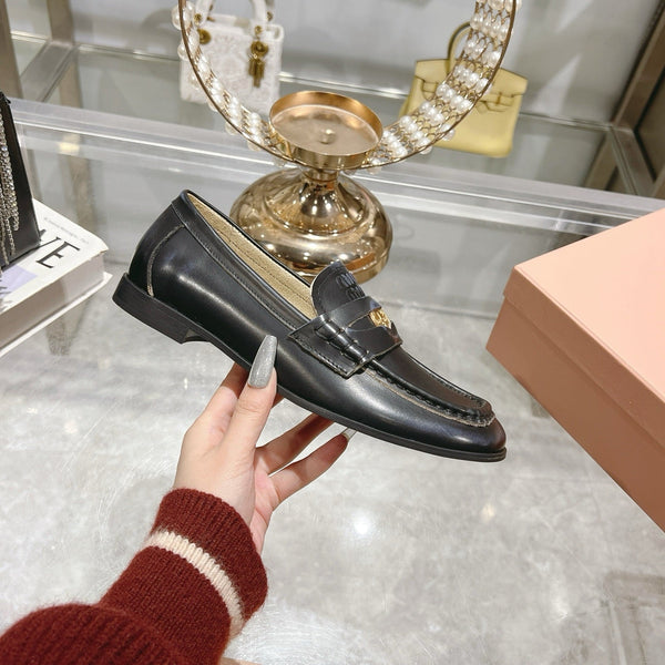 Miu 25C Loafers Black Cowhide 235301