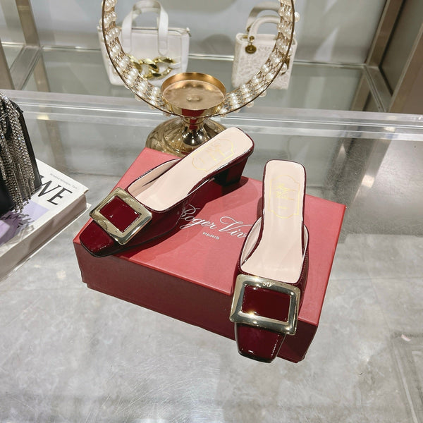Viv 25 Mules Buckle Red Patent Leather 235351
