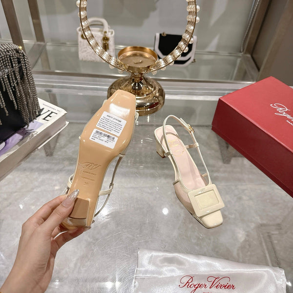 Viv 25 Slingback Milky Yellow Mesh Italian Leather 300779