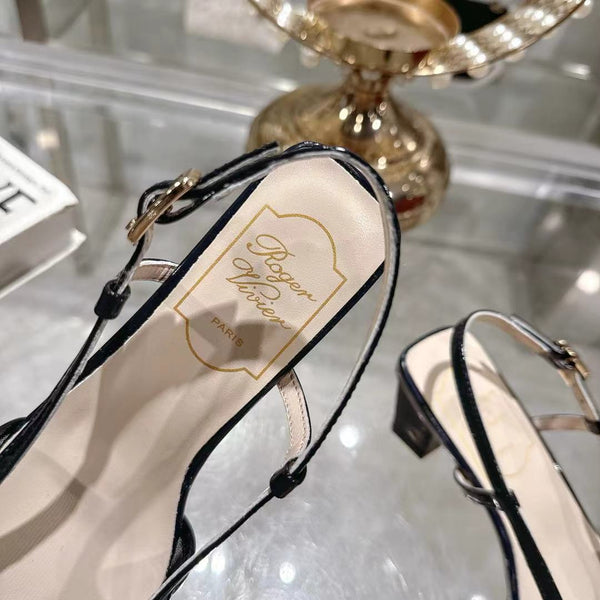 Viv 25 Slingback Navy Blue Mesh Italian Leather 300781