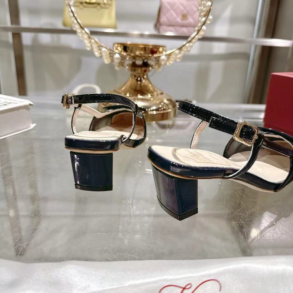 Viv 25 Slingback Navy Blue Mesh Italian Leather 300781